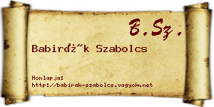Babirák Szabolcs névjegykártya