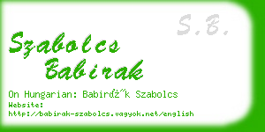 szabolcs babirak business card